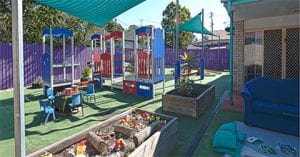 outdoor play area in childcare centre